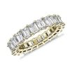 Women'S Rings | Blue Nile Lab Grown Diamond Emerald Cut Eternity Ring In 14K Yellow Gold (5 Ct. Tw.)