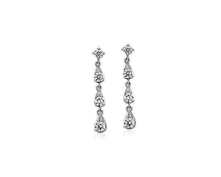 Earrings | Blue Nile Diamond Fancy Shape Drop Earrings In 14K White Gold (3/8 Ct. Tw.)