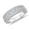 Rings | Blue Nile Triple Row Diamond Fashion Ring In 14K White Gold (1 Ct. Tw.)