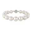 Bracelets | Blue Nile White Freshwater Pearl Bracelet With Diamond Clasp In 18K Yellow Gold