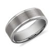 Men'S Rings | Blue Nile Satin Finish Wedding Ring In Gray Tungsten Carbide (8Mm)