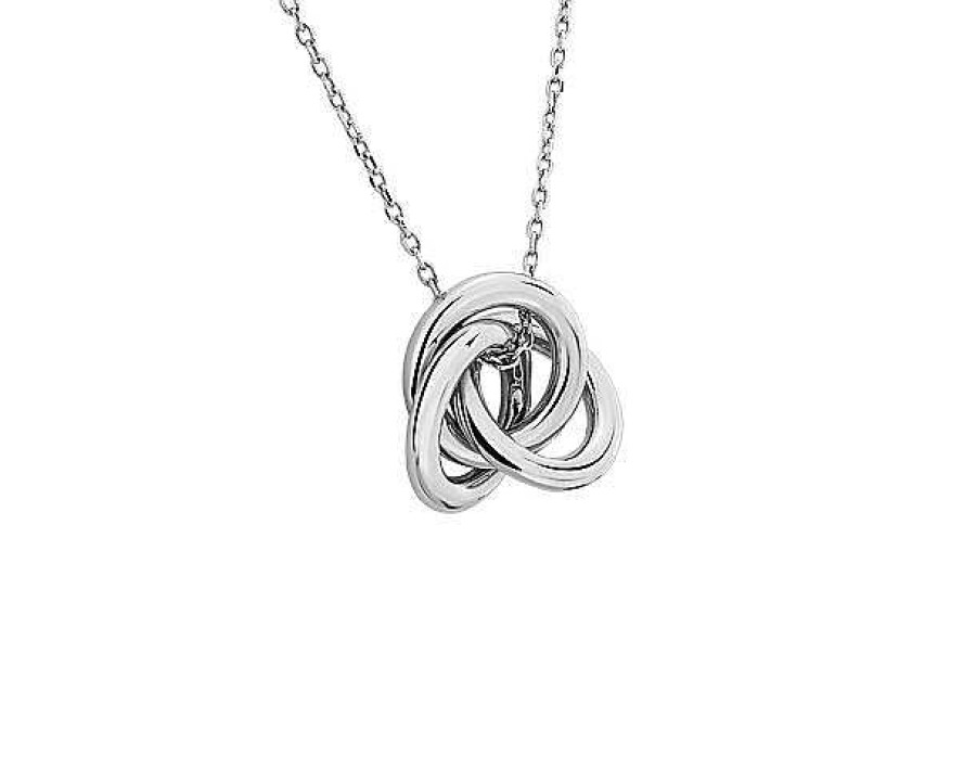 Necklaces | Blue Nile 17.5" Love Knot Pendant In 14K White Gold (1.3 Mm)