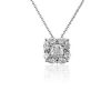 Necklaces | Blue Nile Cushion Diamond With Pear Diamond Halo Pendant In 14K White Gold (1 3/4 Ct. Tw.)