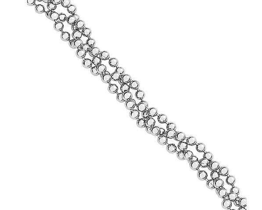 Bracelets | Blue Nile 7.5" Garland Bead Bracelet In 14K White Gold (3 Mm)