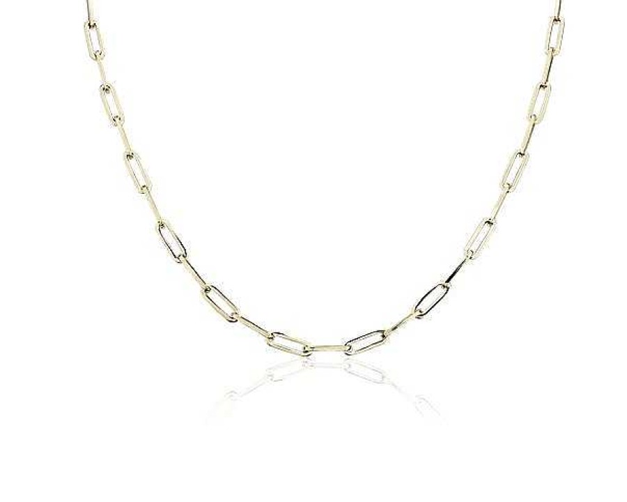 Necklaces | Blue Nile 18" Medium Paperclip Necklace In 14K Italian Yellow Gold (4 Mm)