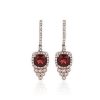 Earrings | Blue Nile Cushion Cut Garnet And Diamond Drop Earrings In 14K Rose Gold