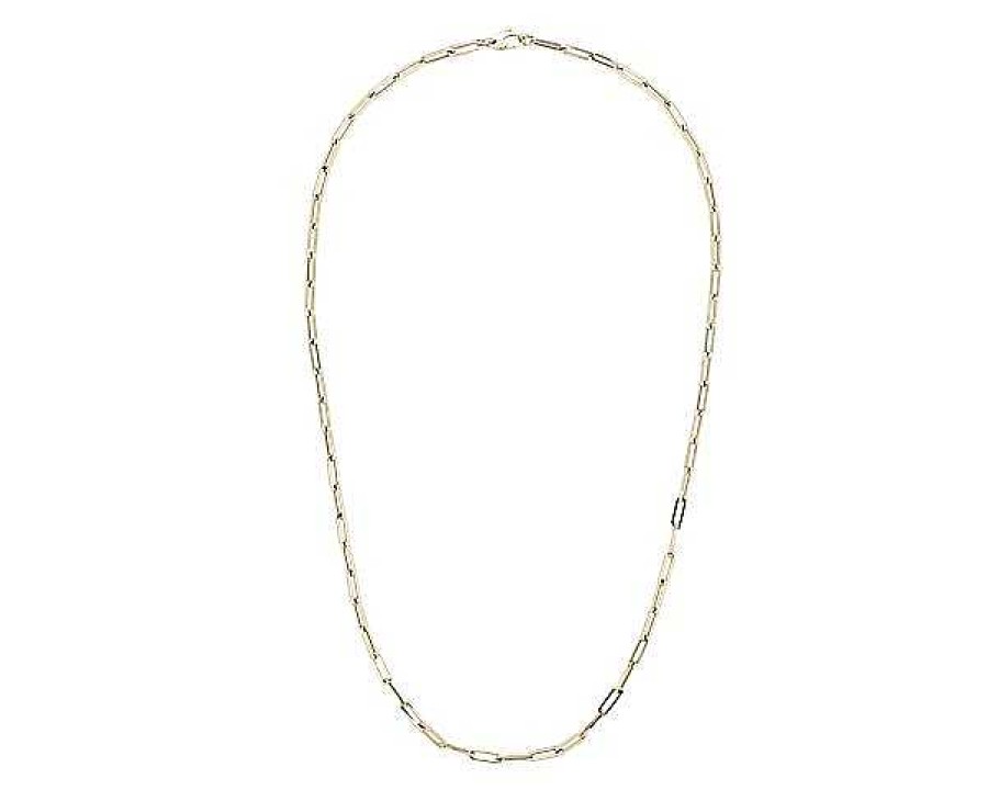 Necklaces | Blue Nile 24" Medium Paperclip Necklace In 14K Italian Yellow Gold (3.8 Mm)