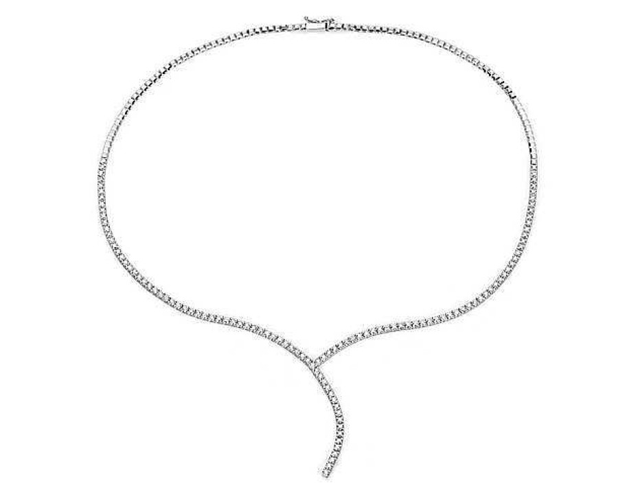 Necklaces | Blue Nile Diamond Eternity Y-Necklace In 18K Italian White Gold (2 Ct. Tw.)