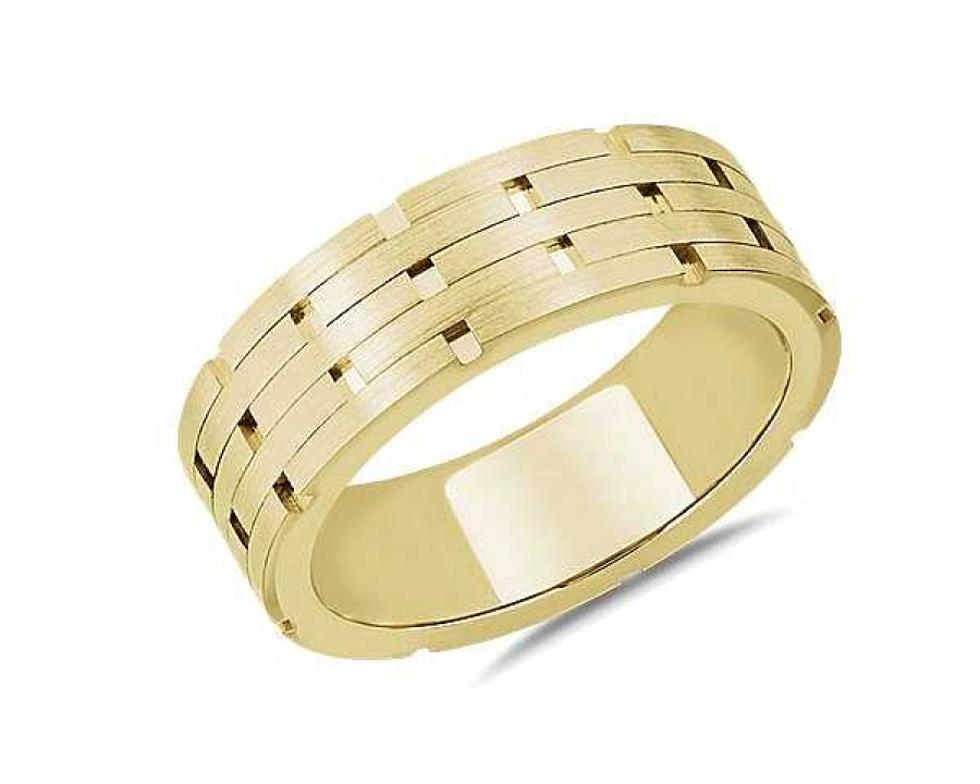 Rings | Blue Nile Architectural Linked Wedding Ring In 14K Yellow Gold (7.5Mm)