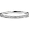 Bracelets | Blue Nile Lucille Diamond Rollover Bangle Bracelet In 18K White Gold (3.1 Ct. Tw.)