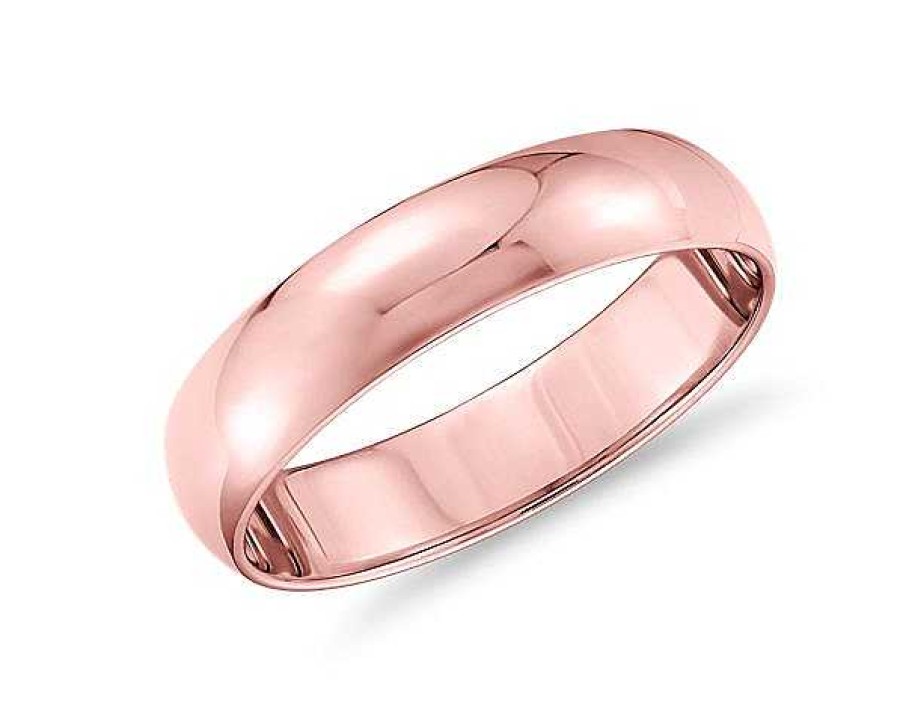 Men'S Rings | Blue Nile Classic Wedding Ring In 14K Rose Gold (5Mm)