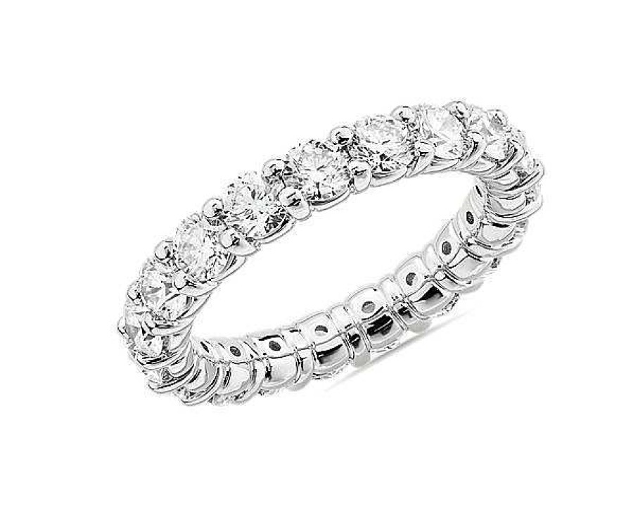 Women'S Rings | Blue Nile Comfort Fit Round Brilliant Diamond Eternity Ring In Platinum (3 Ct. Tw.)