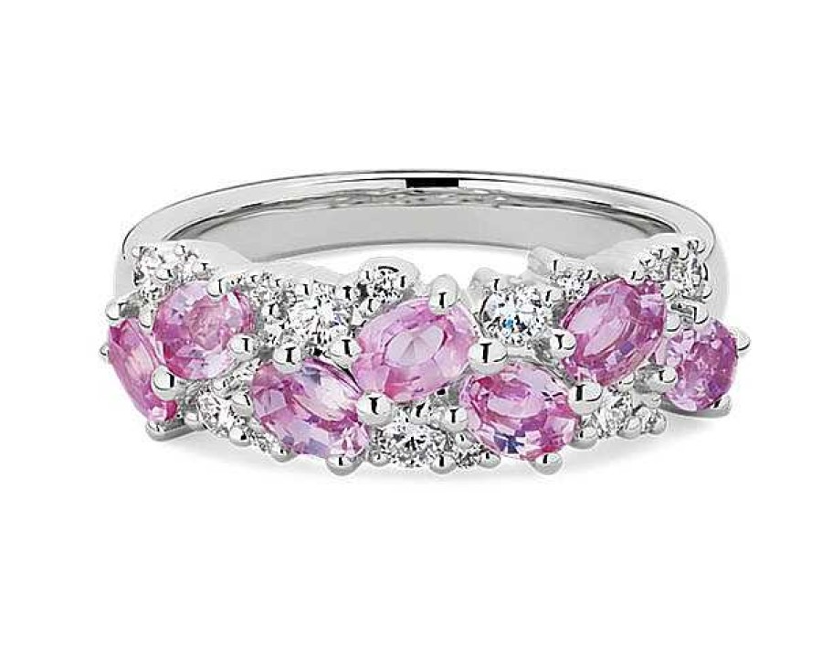 Rings | Blue Nile Romantic Oval Pink Sapphire And Diamond Ring In Platinum