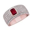 Rings | Blue Nile Emerald Cut Bezel Set Ruby Pav Ring In 14K Rose Gold (1 Ct. Tw.)