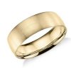 Men'S Rings | Blue Nile Matte Classic Wedding Ring In 14K Yellow Gold (7Mm)