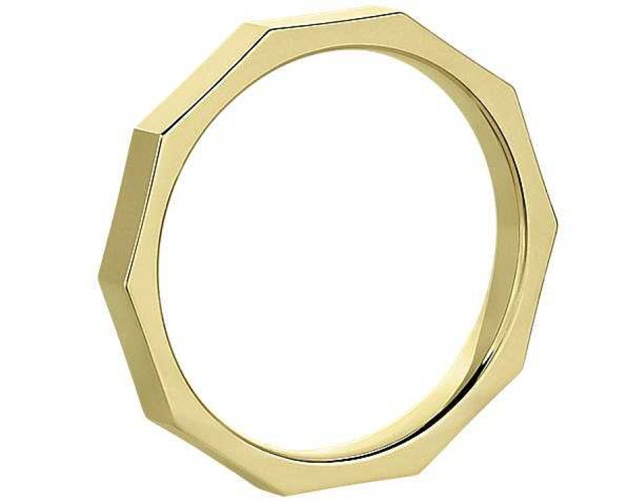 Women'S Rings | Blue Nile Stackable Rectangle Edged Ring In 18K Yellow Gold (2Mm)