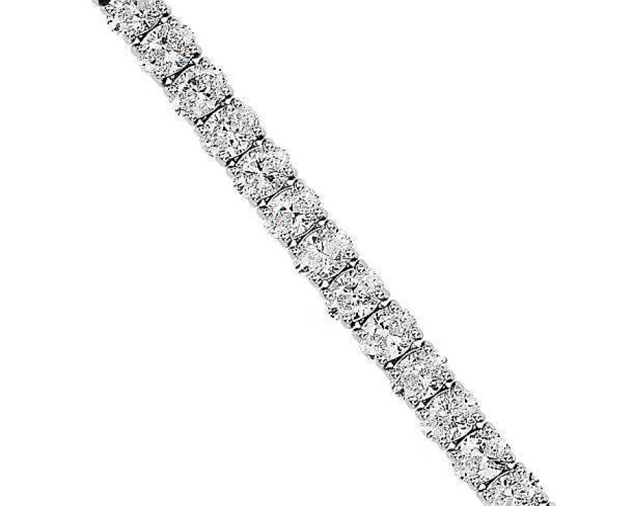 Bracelets | Blue Nile Oval Diamond Tennis Bracelet In 14K White Gold (10 Ct. Tw.)