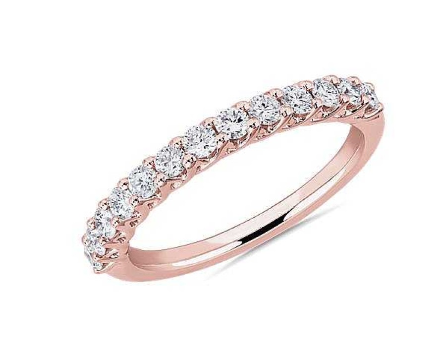 Women'S Rings | Blue Nile Tessere Diamond Anniversary Ring In 14K Rose Gold (1/2 Ct. Tw.)