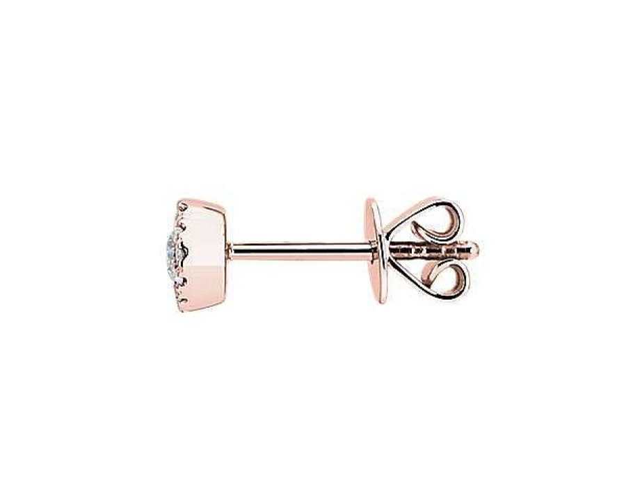 Earrings | Blue Nile Diamond Halo Stud Earrings In 14K Rose Gold (1/4 Ct. Tw.)