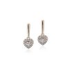 Earrings | Blue Nile Heart-Shaped Diamond Halo Drop Earrings In 14K Rose Gold (1/3 Ct. Tw.)