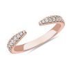 Rings | Blue Nile Open Point Stackable Wedding Ring In 18K Rose Gold (1/4 Ct. Tw.)