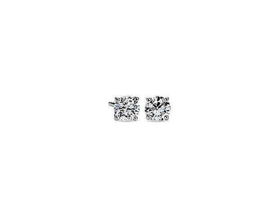 Earrings | Blue Nile Canadian Diamond Stud Earrings In 18K White Gold (1 Ct. Tw.)