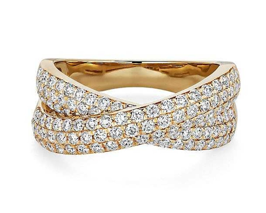 Rings | Blue Nile Crossover Pave Diamond Ring In 14K Yellow Gold (1 Ct. Tw.)