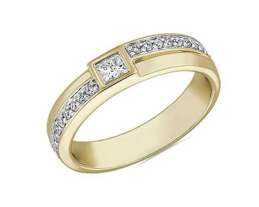 Rings | Blue Nile Zac Zac Posen Bezel Set Princess Cut Diamond Ring In 14K Yellow Gold (4 Mm, 1/3 Ct. Tw.)