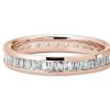 Women'S Rings | Blue Nile Channel Set Baguette Cut Diamond Eternity Ring In 14K Rose Gold (1 Ct. Tw.)