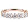 Women'S Rings | Blue Nile Seven Stone Oval Lab Grown Diamond Ring In 14K Rose Gold (1 Ct. Tw.)