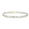 Bracelets | Blue Nile 8.5" Men'S High Polish Alternating Mariner Link Bracelet In 14K Italian White And Yellow (6.6 Mm) Gold (6.5 Mm)