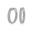 Earrings | Blue Nile Double Row Diamond Eternity Hoop Earrings In 14K White Gold (1 3/4 Ct. Tw.)