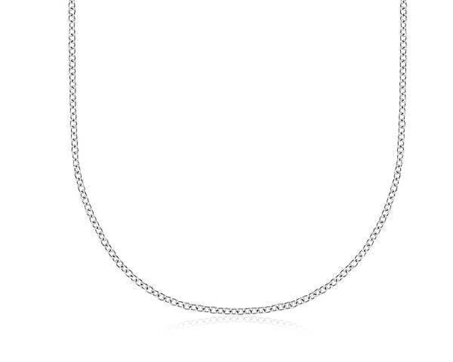 Necklaces | Blue Nile 18" Cable Chain In 18K White Gold (1.15Mm)