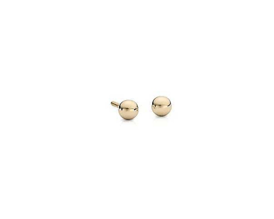 Earrings | Blue Nile Children'S Ball Earrings In 14K Yellow Gold (3.8Mm)