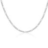 Necklaces | Blue Nile 22" Flat Figaro Chain In 14K White Gold (4 Mm)