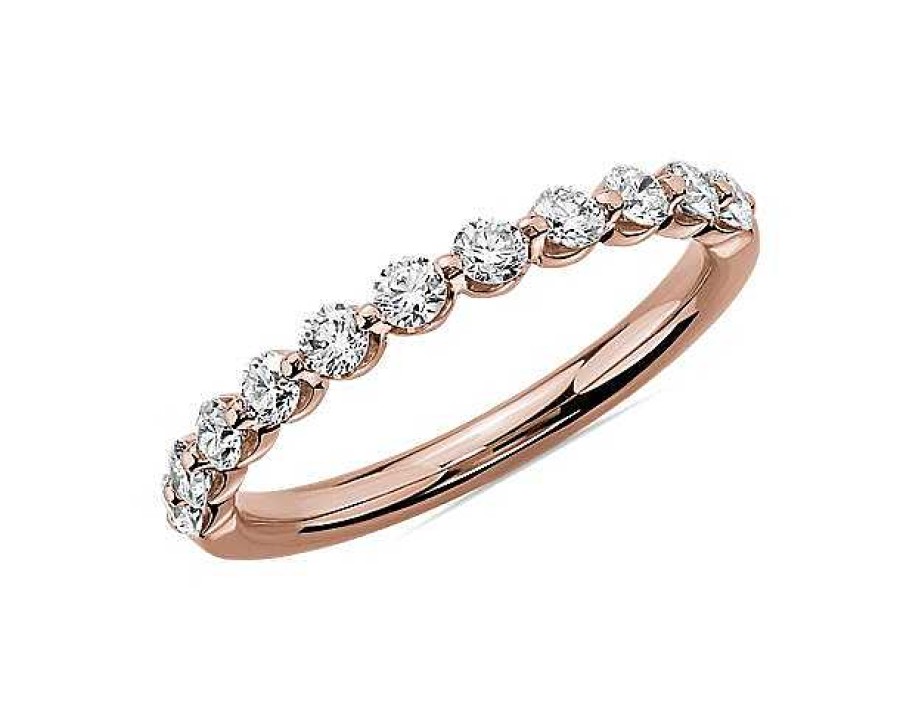 Rings | Blue Nile Floating Diamond Wedding Ring In 14K Rose Gold (1/2 Ct. Tw.)