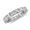 Women'S Rings | Blue Nile Lab Grown Diamond Asscher Cut Eternity Ring In 14K White Gold (6 Ct. Tw.)