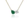 Necklaces | Blue Nile Emerald And Diamond Two Stone Pendant In 14K Yellow Gold