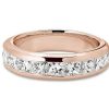 Women'S Rings | Blue Nile Channel Set Princess-Cut Diamond Ring In 18K Rose Gold (2 Ct. Tw.)