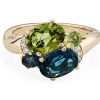 Rings | Blue Nile London Blue Topaz And Peridot Cocktail Ring With Diamond Accents In 14K Yellow Gold