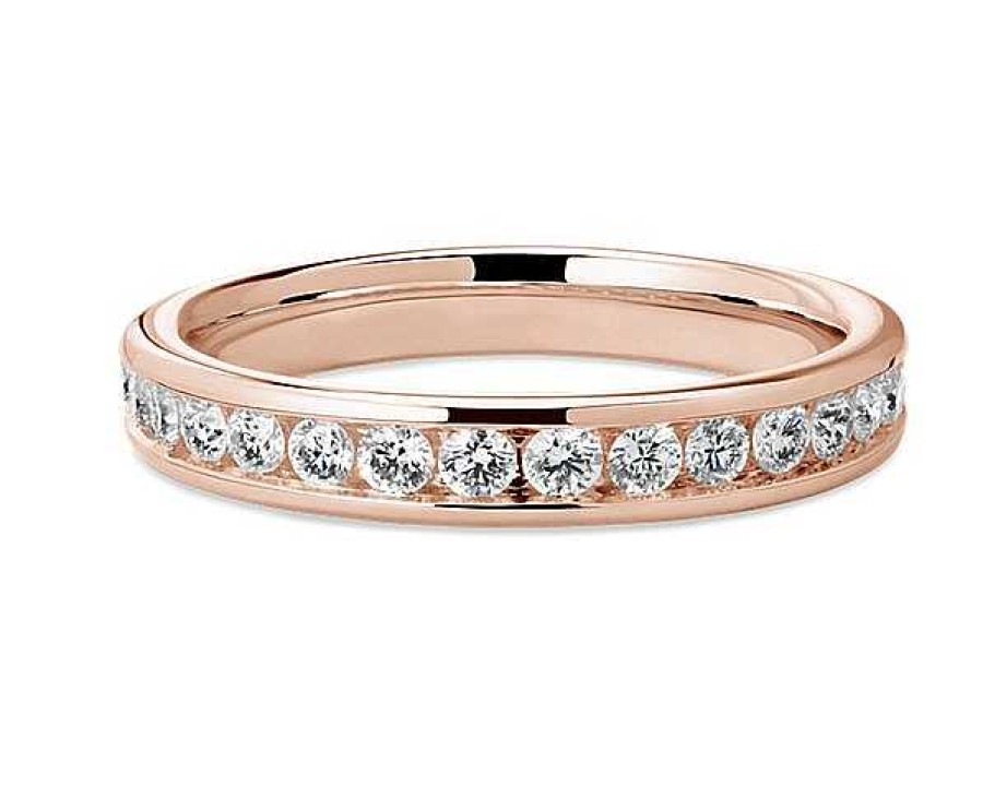 Women'S Rings | Blue Nile Channel Set Diamond Ring In 14K Rose Gold (1/2 Ct. Tw.)