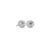 Earrings | Blue Nile Round Hidden Halo Diamond Stud Earrings In 14K White Gold (1 1/2 Ct. Tw.)