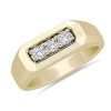 Men'S Rings | Blue Nile Men'S Trio Diamond Band In 14K Yellow Gold (3.8 Mm, 1/2 Ct. Tw.)