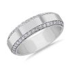 Rings | Blue Nile Men'S Beveled Edge Diamond Band In 14K White Gold (6.5 Mm, 5/8 Ct. Tw.)