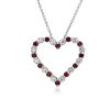 Necklaces | Blue Nile Floating Ruby And Diamond Heart Shaped Pendant In 14K White Gold (2.2Mm)