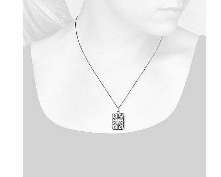 Necklaces | Blue Nile Rectangle Slim Locket In Sterling Silver