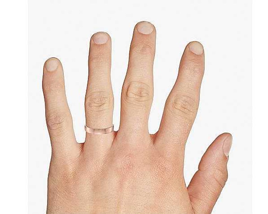 Men'S Rings | Blue Nile Matte Classic Wedding Ring In 14K Rose Gold (4Mm)