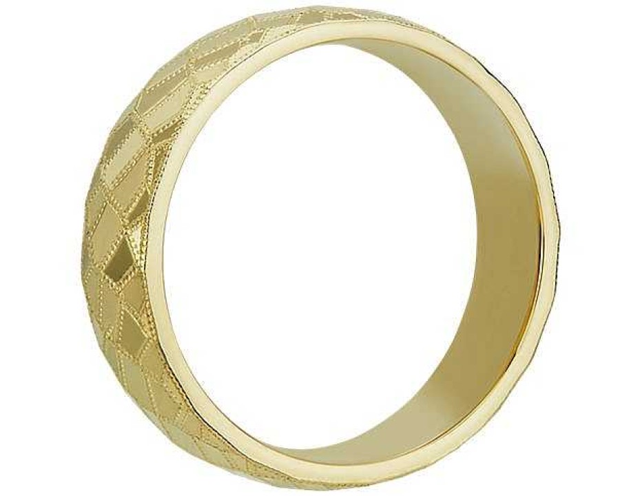 Men'S Rings | Blue Nile Mosaic Polished Wedding Ring In 14K Yellow Gold (6Mm)