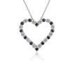 Necklaces | Blue Nile Floating Sapphire And Diamond Heart Shaped Pendant In 14K White Gold (2.2Mm)