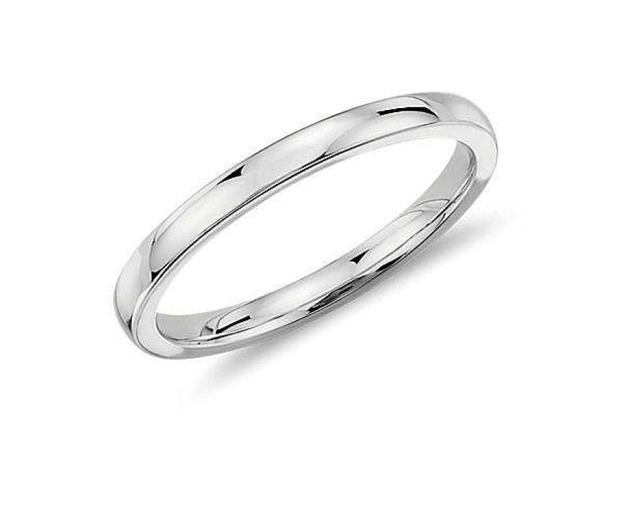 Women'S Rings | Blue Nile Low Dome Comfort Fit Wedding Ring In Platinum (2Mm)